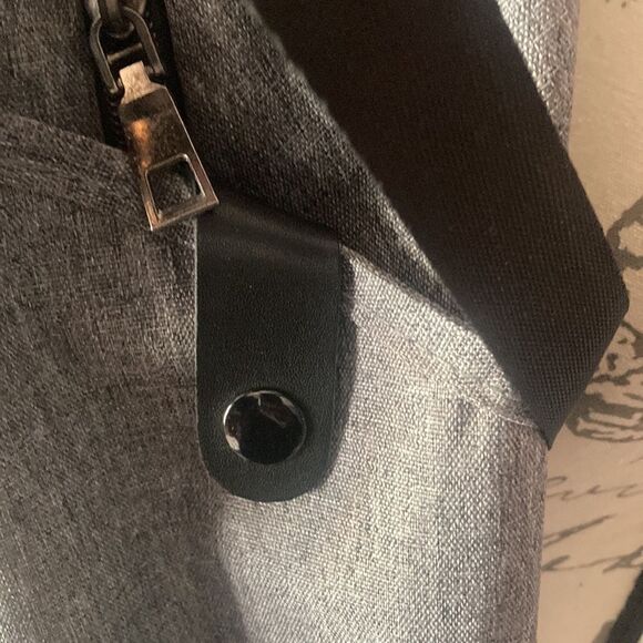 No brand grey and black backpack , has many pockets and zippers , EUC - Picture 8 of 11